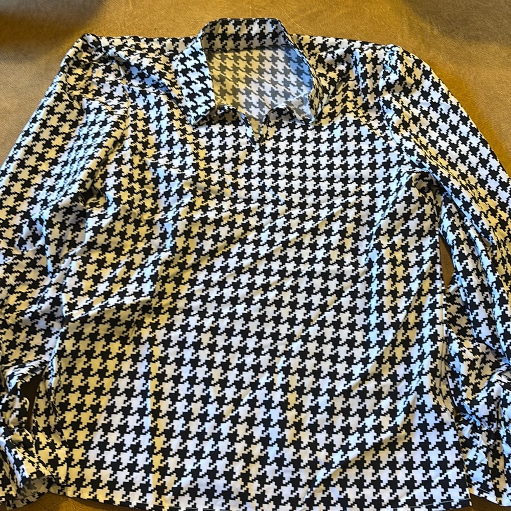 Black and white blouse